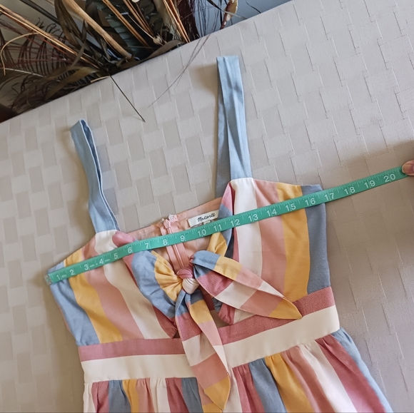 Madewell Tie Front Cutout Dress in Sherbet Stripes - Picture 12 of 14